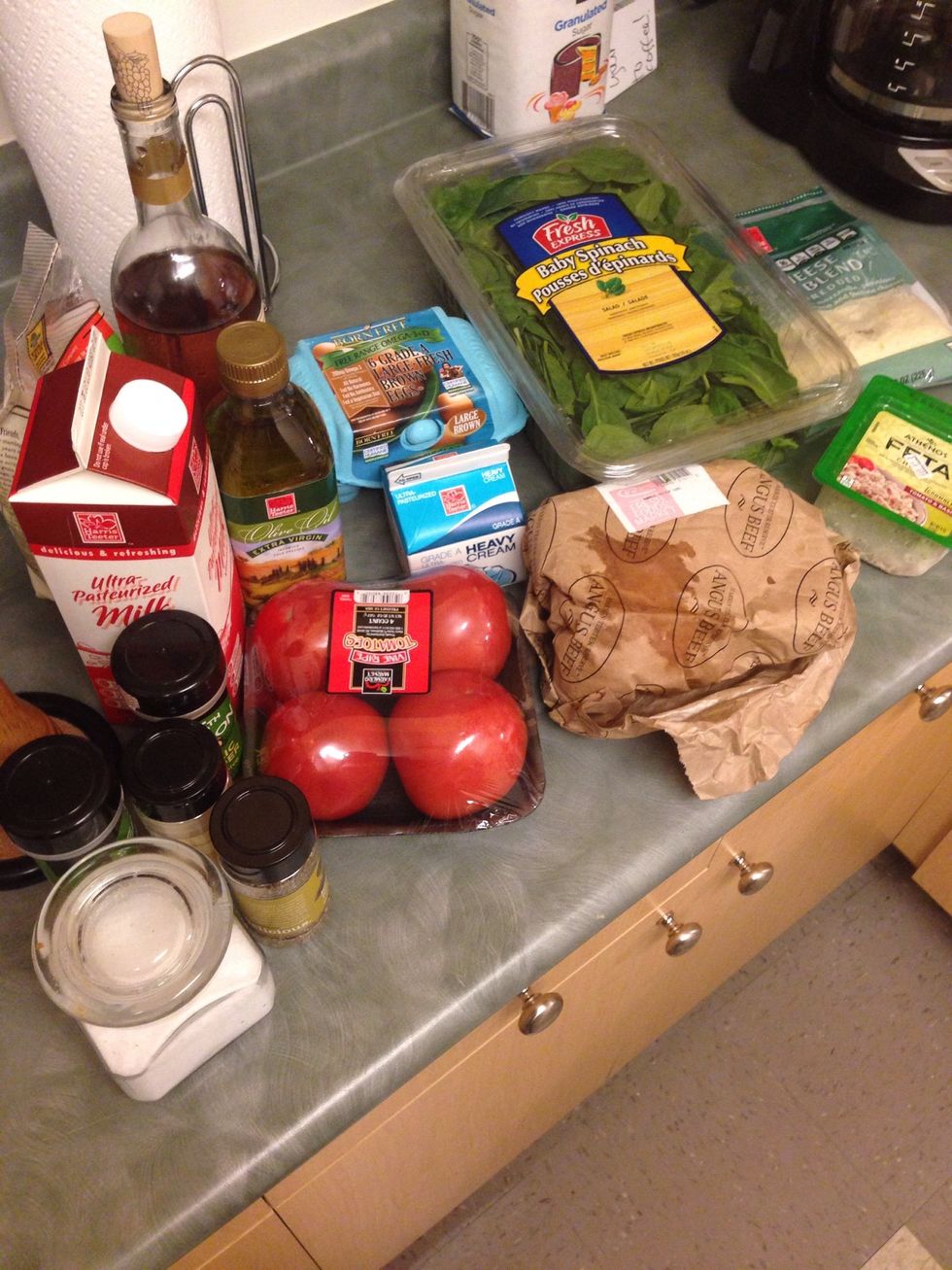 Gather all of your supplies and ingredients. Prepare the pizza dough according to the package directions.