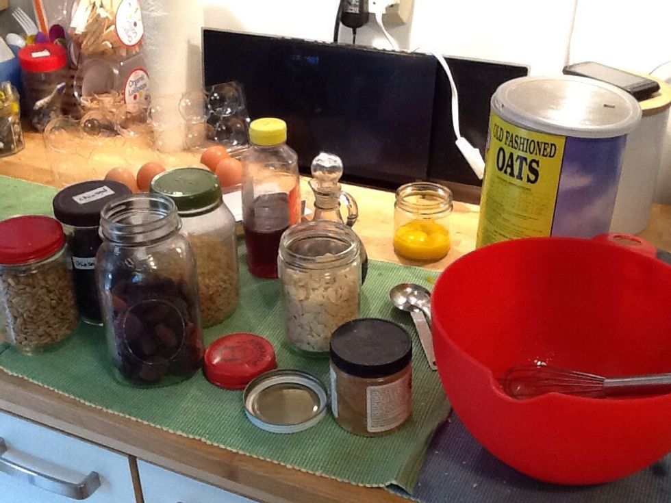 gather all of your supplies and preheat the oven to 300 degrees fahrenheit