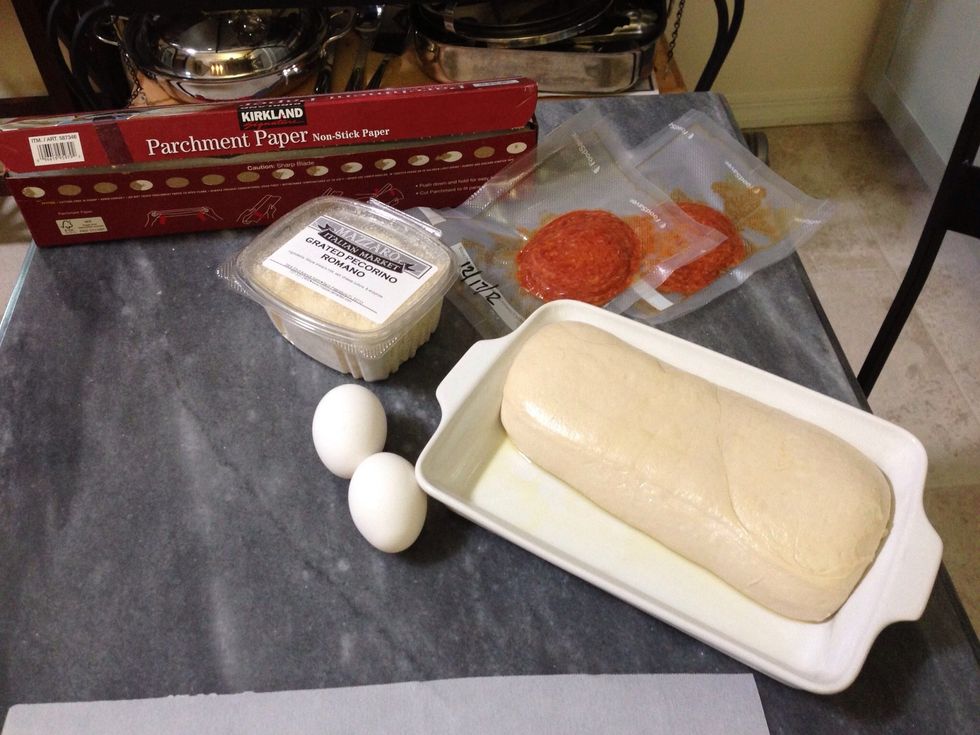 Gather all of your supplies and some parchment paper.