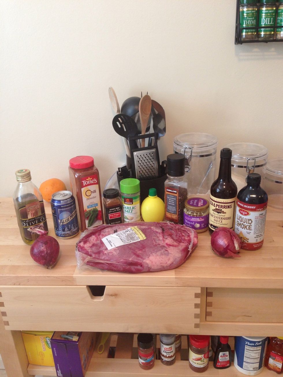 Gather all of your supplies (butter is missing from this photo, but you need it way later.)