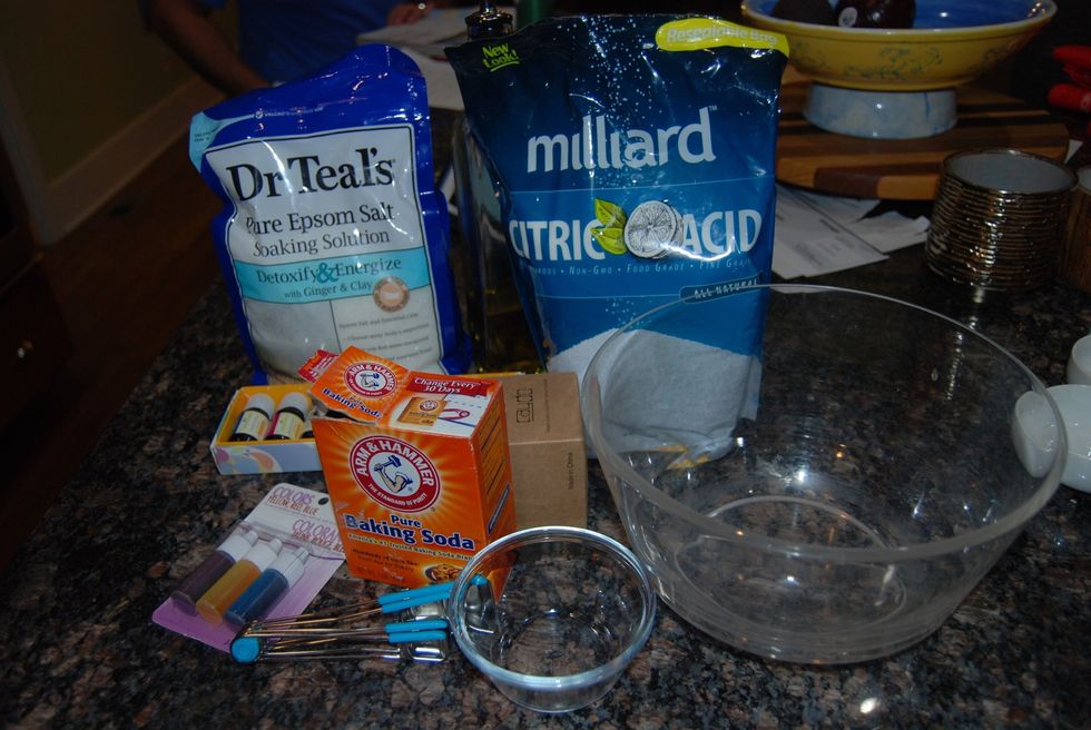 Gather all your ingredients and be extremely organized because messing up one step could mess up your bath bomb
