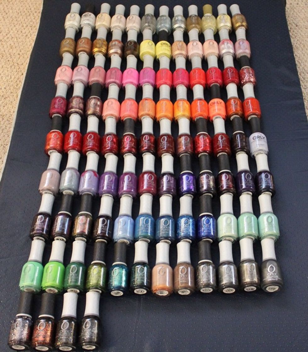 Gather all your nail polish.... If possible put the colors in color order