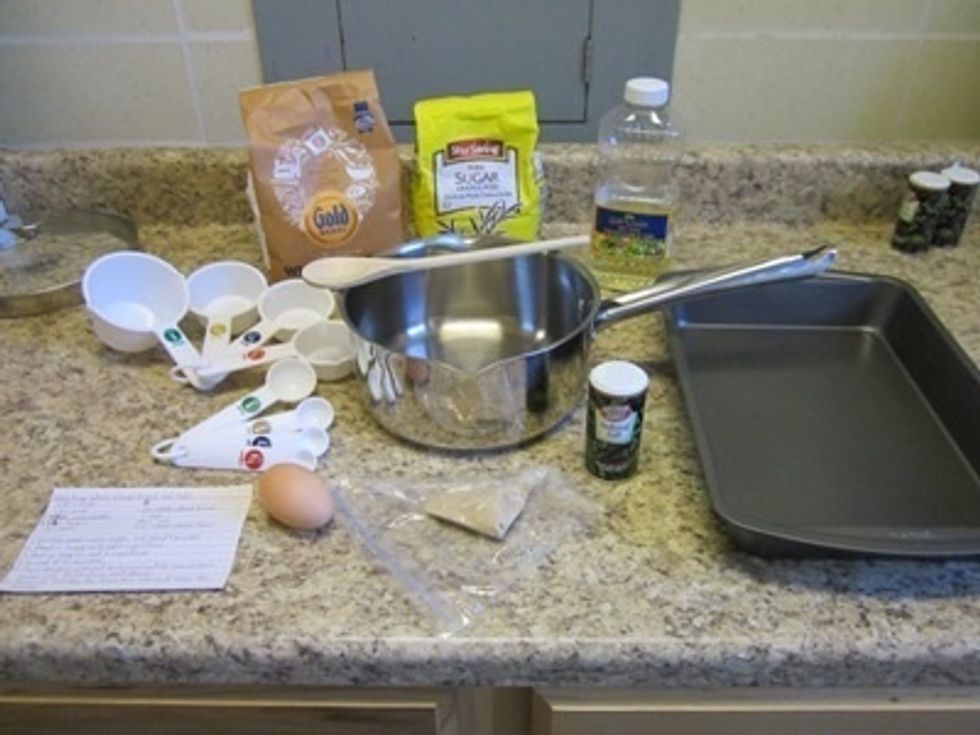 Gather all your supplies.  It doesn't really matter if you have an actual bowl or if you have to use a pot instead, like me, but...