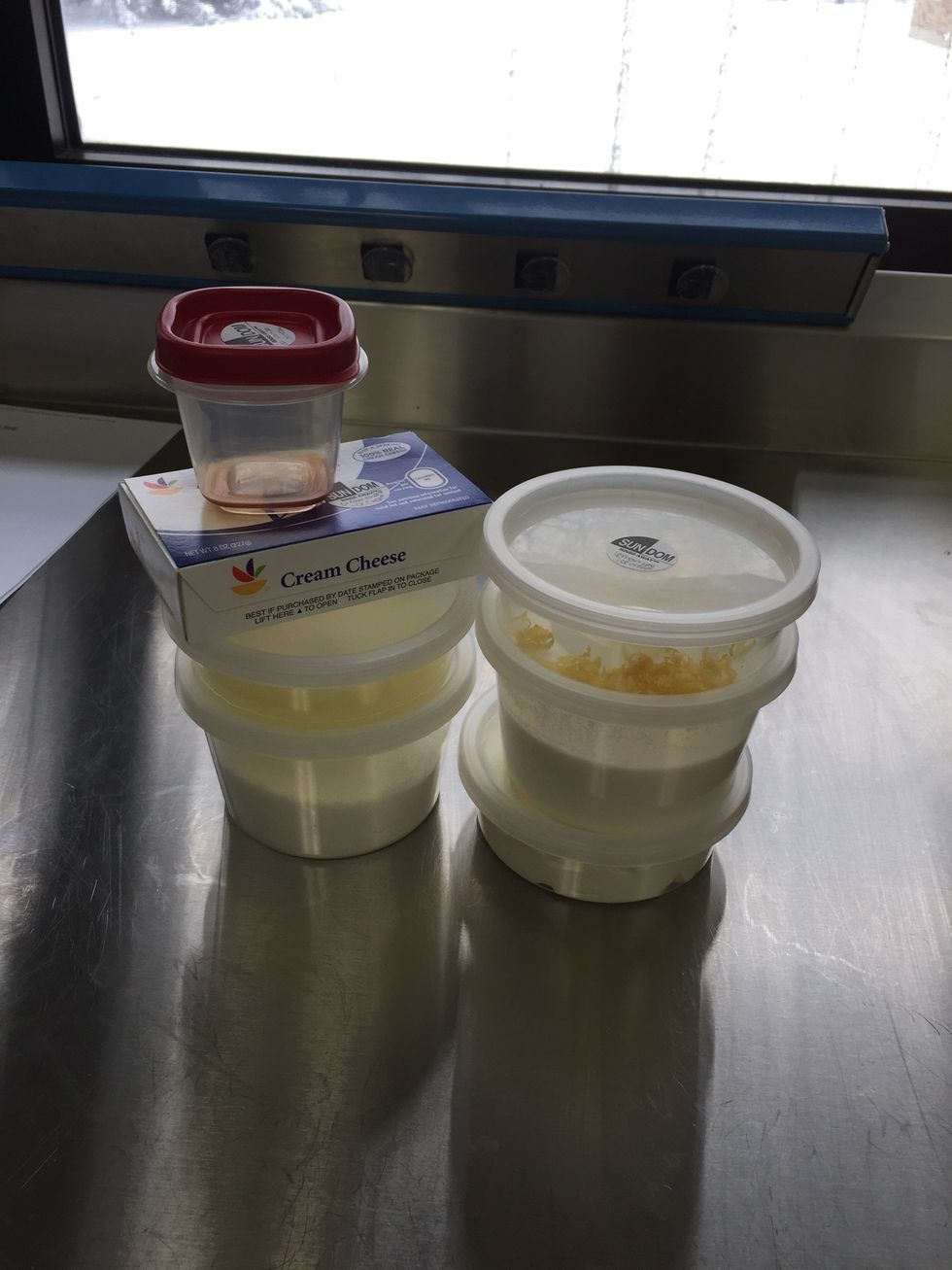 Gather and measure ingredients for the ice cream.