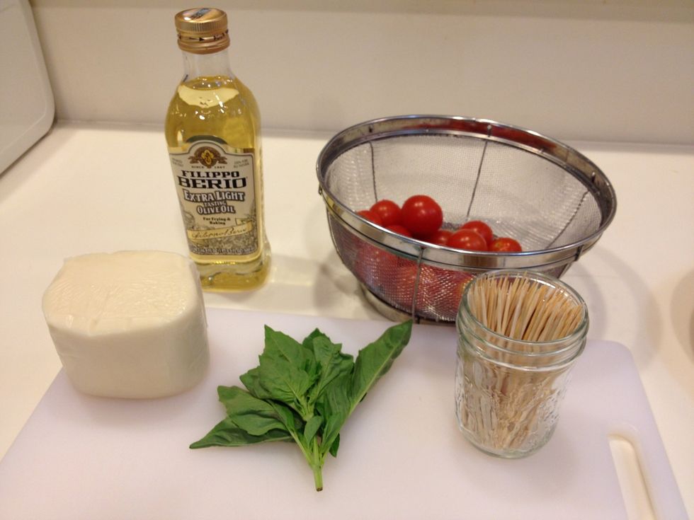 Gather and prep your ingredients. (for full list of ingredients, swipe up the tab at the bottom of any screen in the tutorial)