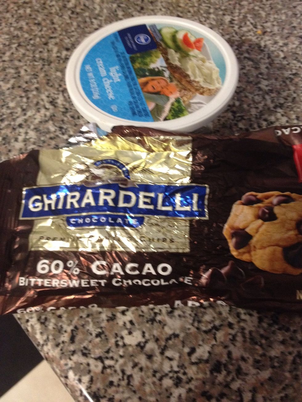 Gather creme cheese and chocolate