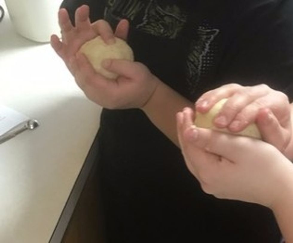 Gather dough together; divide into two pieces. Form each piece into ball, then wrap in plastic. Refrigerate for at least 30 minutes. Keep chilled. Let dough soften slightly before rolling out.