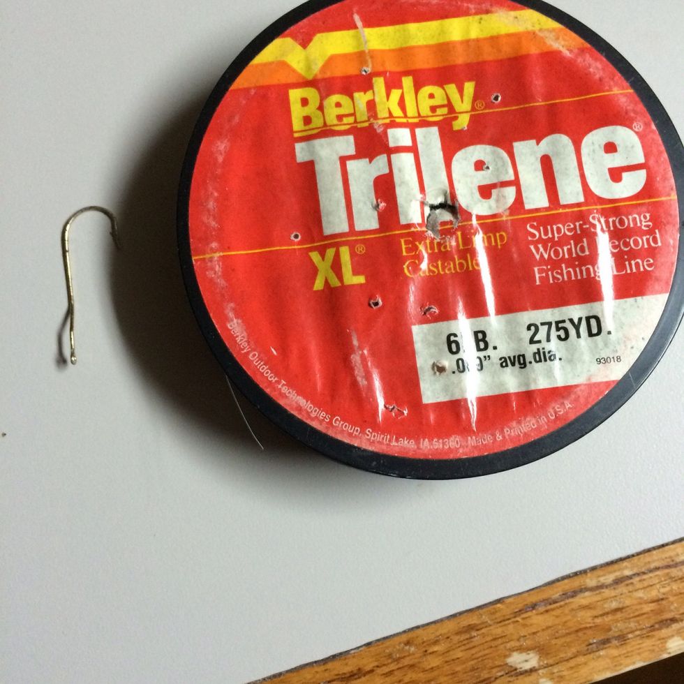 Gather fishing line and hook of your choice