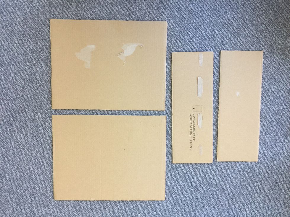 Gather four pieces of cardboard