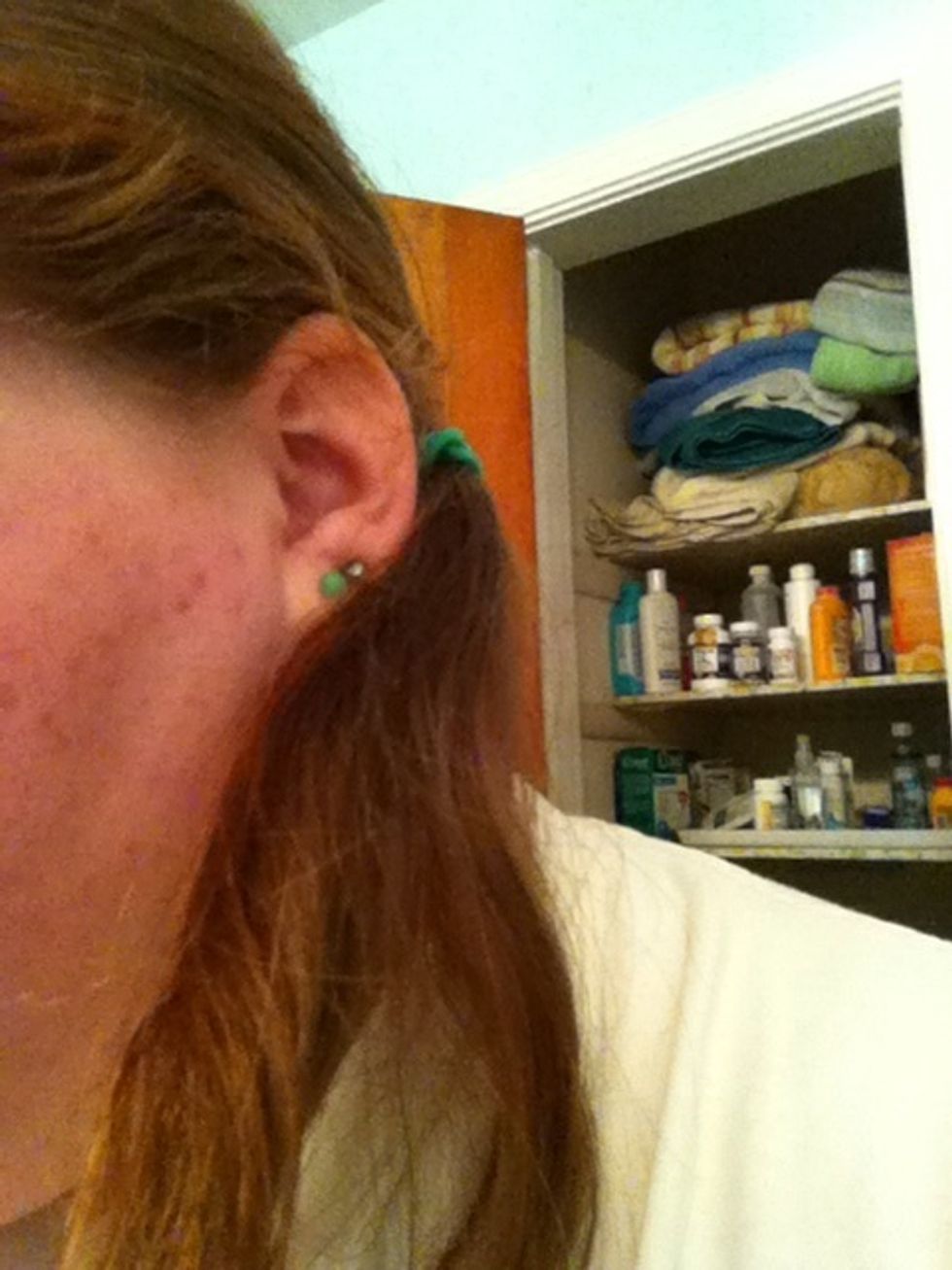 Gather hair you wish to dye