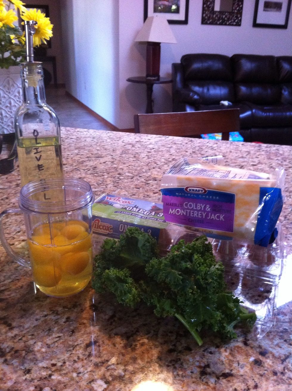 Gather ingredients and heat a nonstick pan over medium heat.