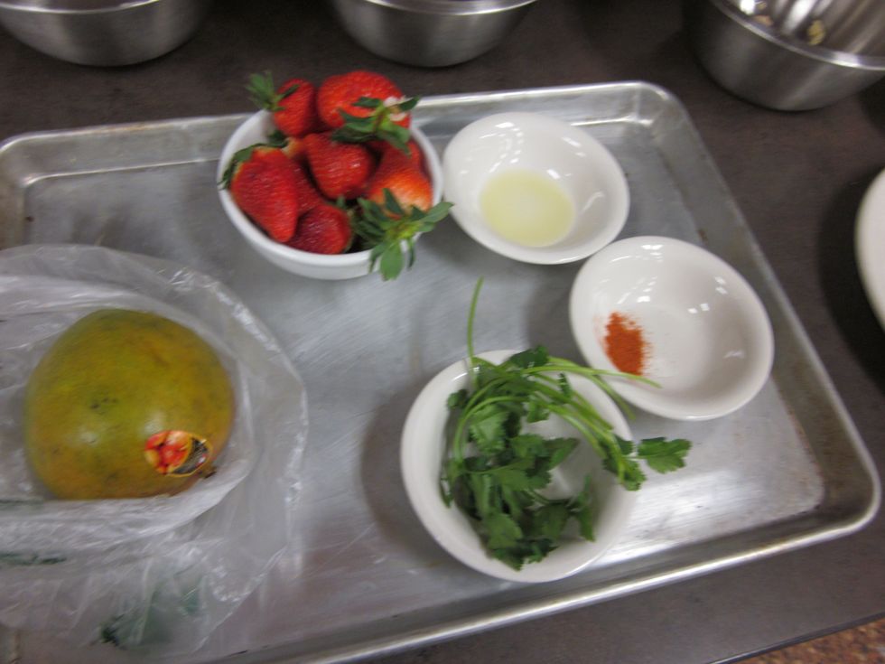 gather ingredients clean if needed