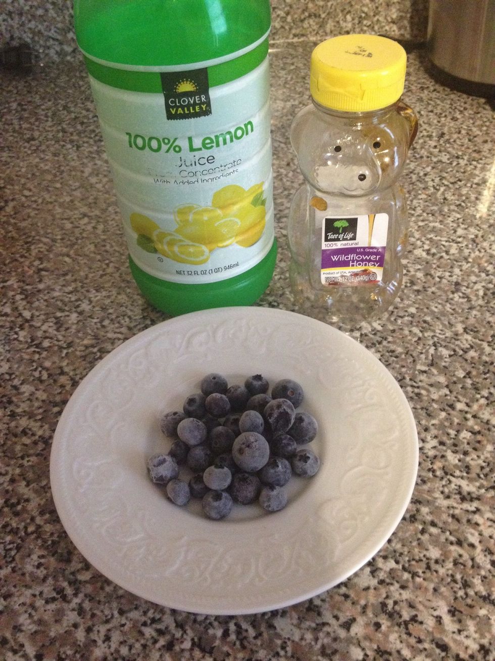 Gather ingredients for blueberry topping