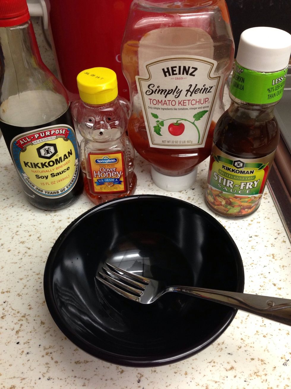 Gather ingredients for sauce.