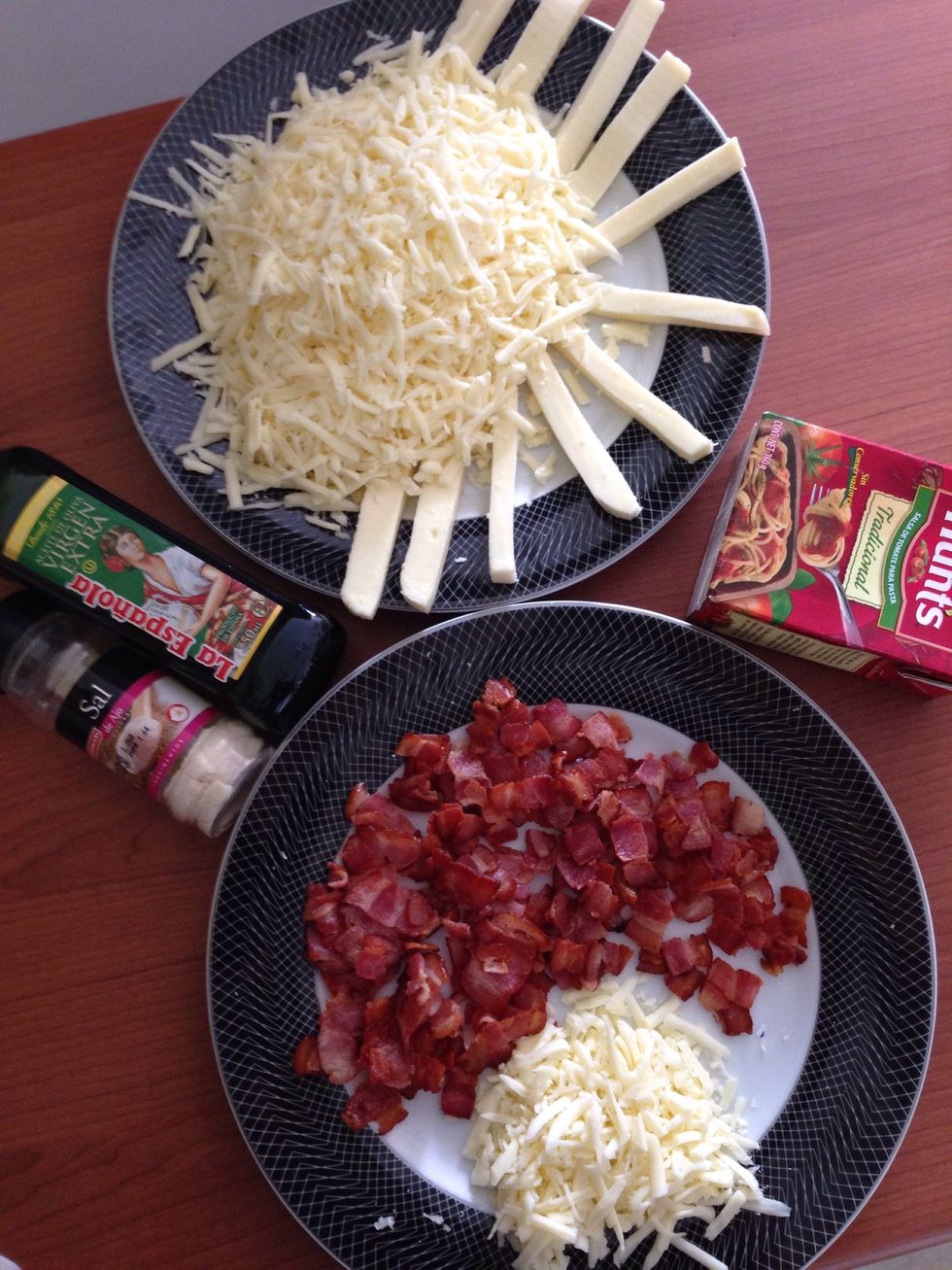 Gather ingredients for the pizza