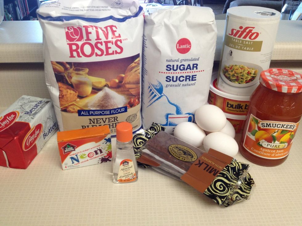 Gather ingredients. Get ready for some baking fun, but make sure you have a day free for these babies! Place oven rack in middle position and preheat to 350F.