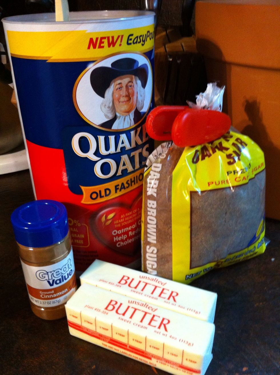 Gather ingredients. Preheat oven to 300 degrees.