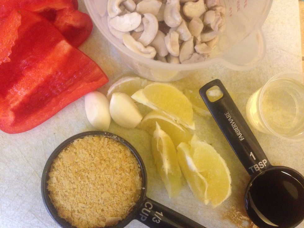 Gather ingredients. Preheat oven to 350F.