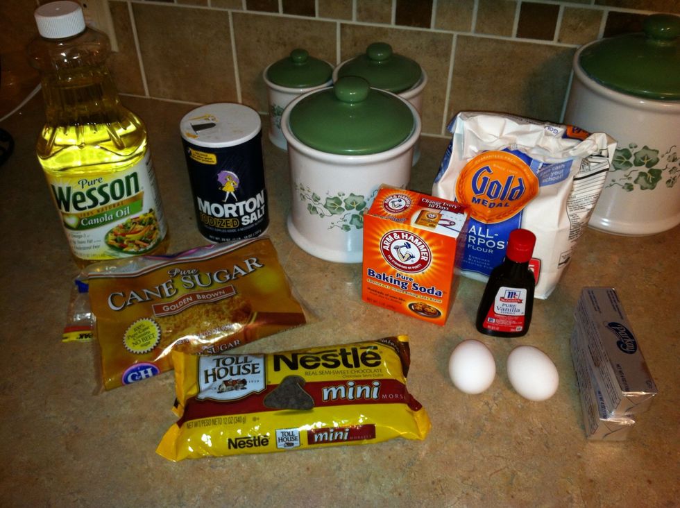 Gather ingredients. Preheat oven to 375 degrees.