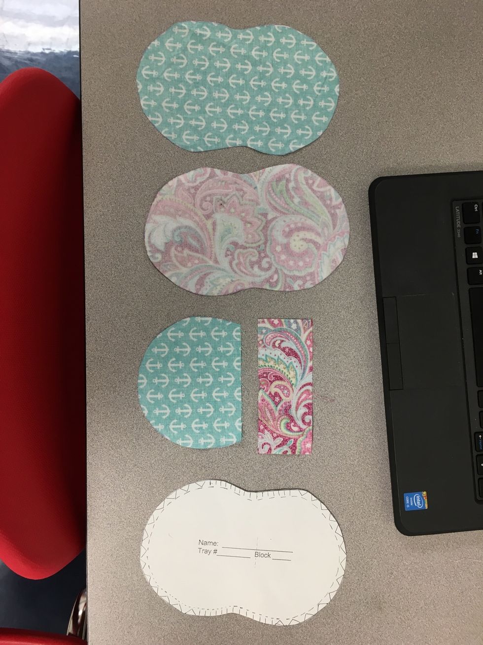 Gather materials and cut out into the shapes above.