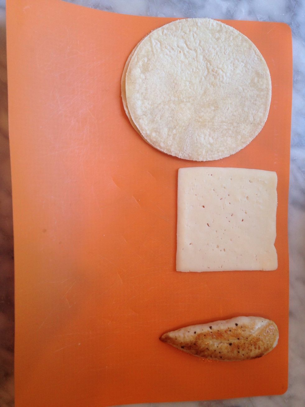 Gather quesadilla ingredients
