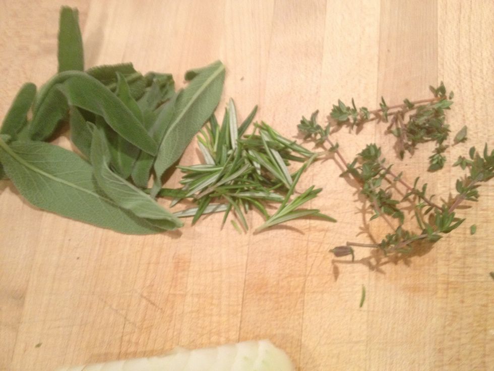 Gather some fresh herbs. You can use any combination and ratio, depending on your preference.