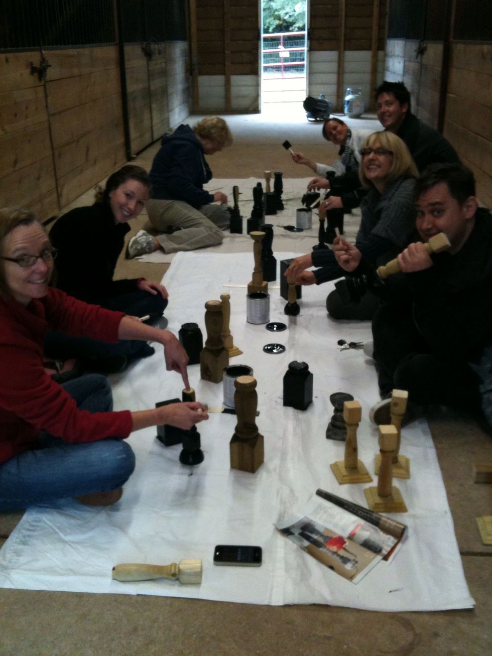 Gather some friends and have a pillar painting party.