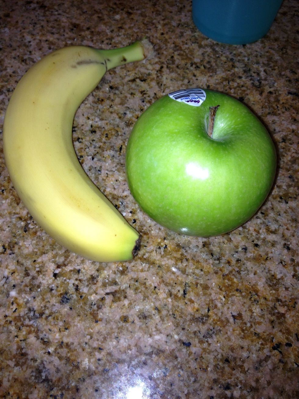 Gather supplies, (2 of each fruit) along with crushed ice.