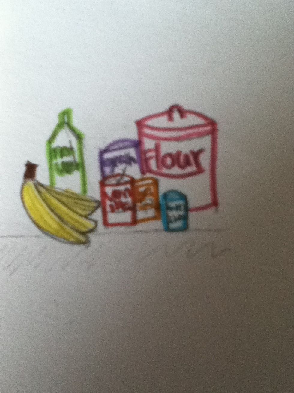 Gather supplies and turn on the oven on 200 degrees Celcius