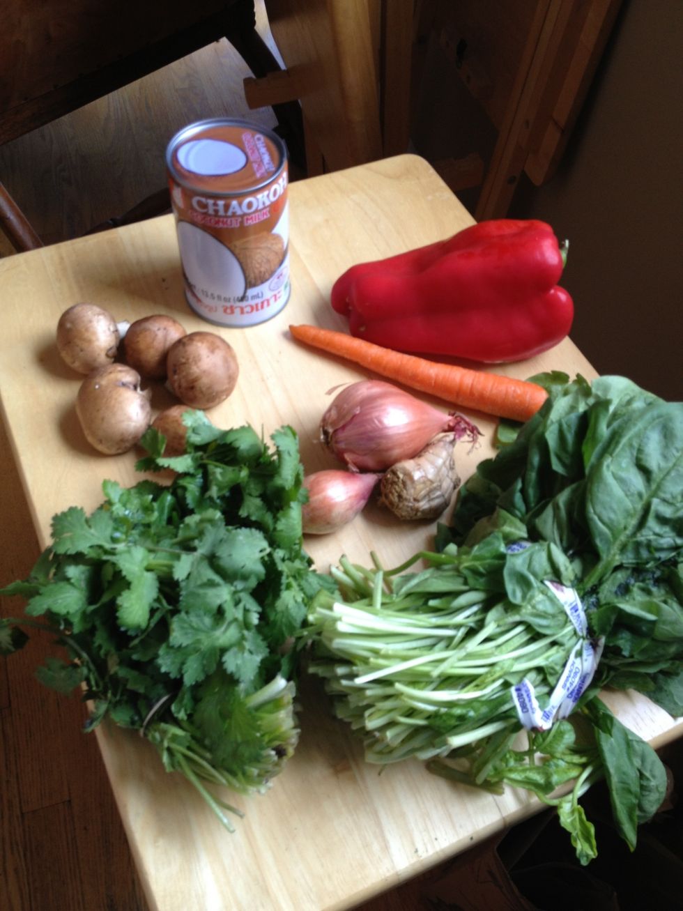 Gather supplies. Any veggies in your fridge will do.