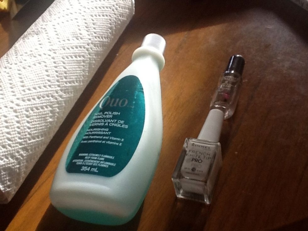 Gather Supplies (I have a thin nail art brush on my white, so I don't need a paint brush)