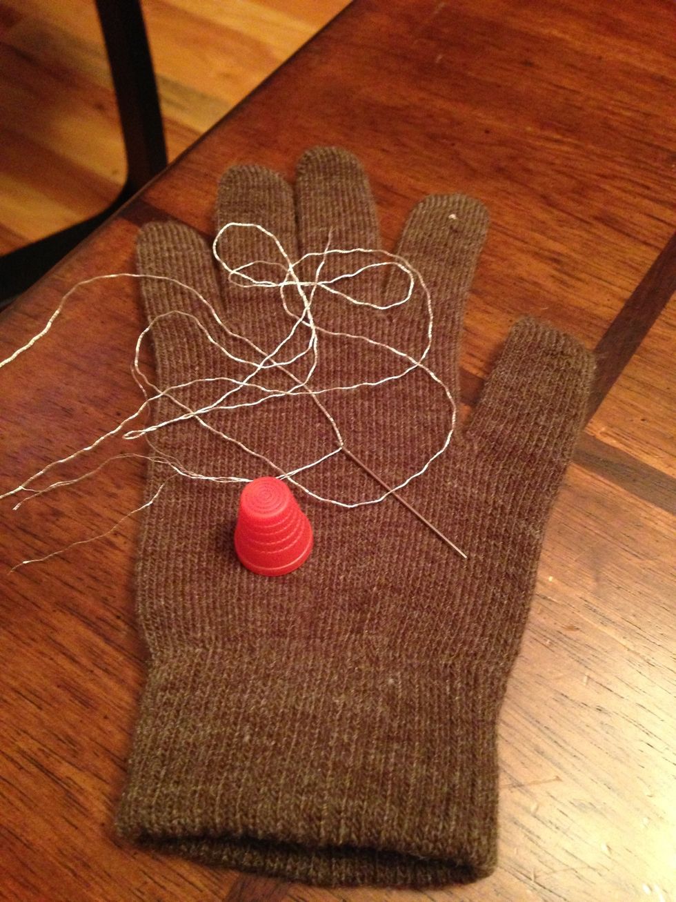 Gather supplies. I used DMC metallic pearl for my thread.