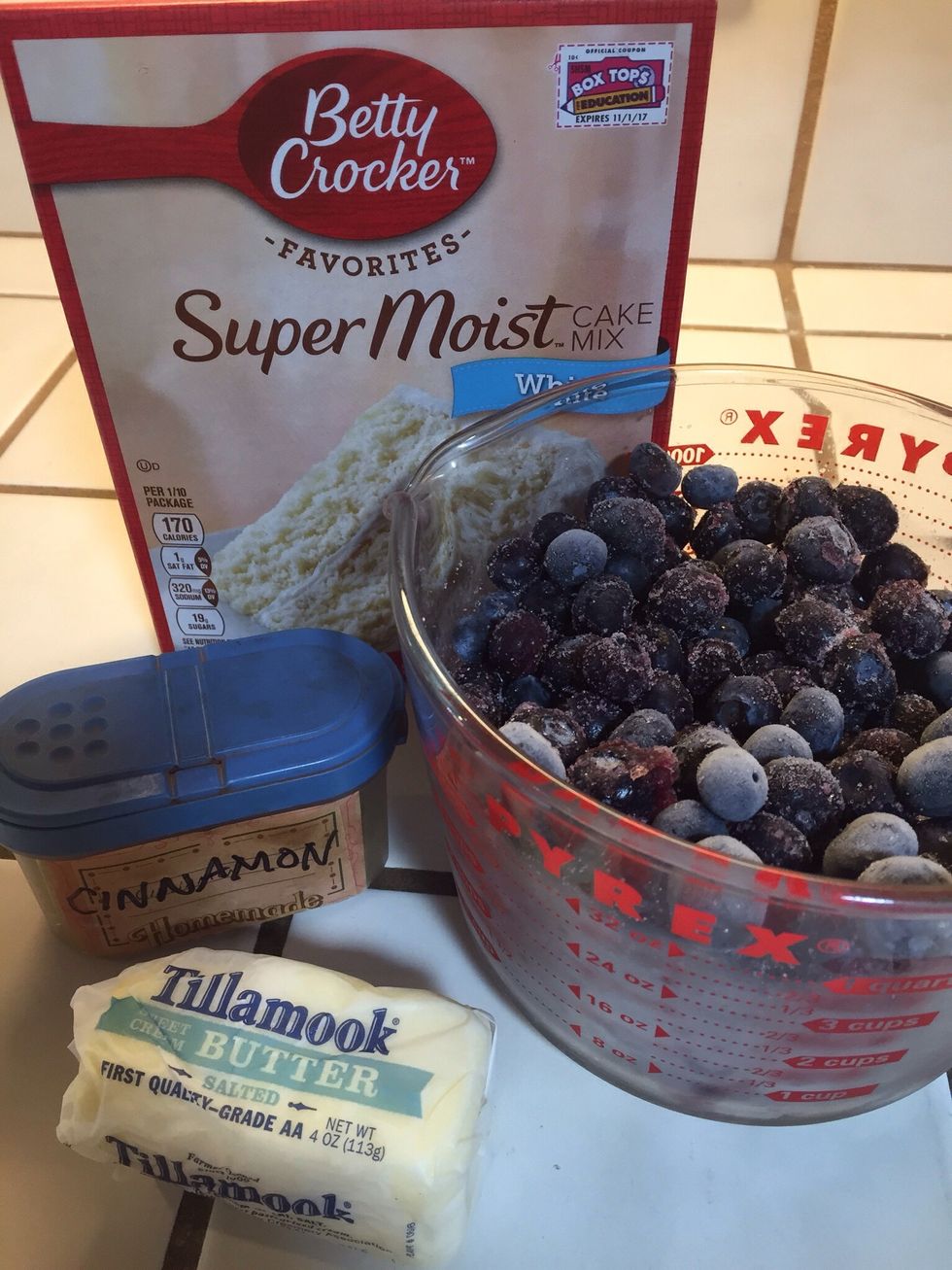 Gather supplies. (If desired, fold a 1/4 cup of sugar in with the blueberries, this sweetens the berries and helps to pull out the juices.)