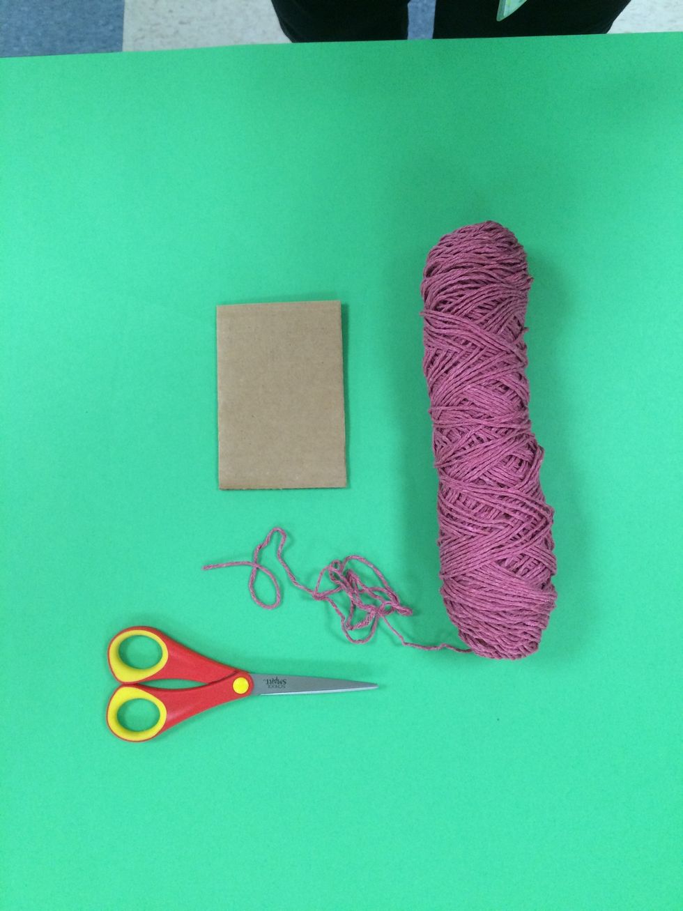 Gather supplies. My cardboard is 3" x 4 1/2", but you can make yours smaller or larger, depending on your project.