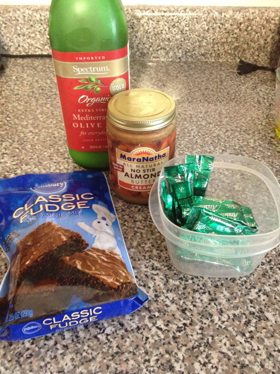 Gather supplies needed to make brownies