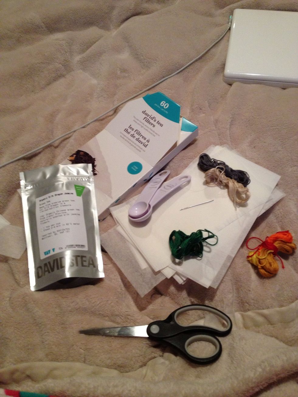Gather supplies. Pretend I'm working at a table and not on the bed next to my cat.