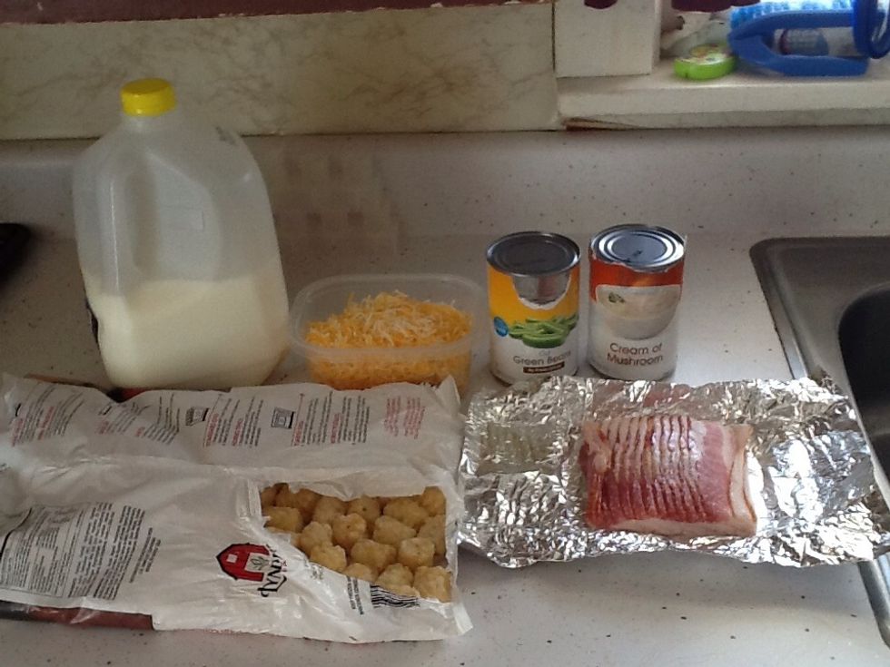 Gather supplies....ritz crackers not pictured, they are the secret to my recipe :)