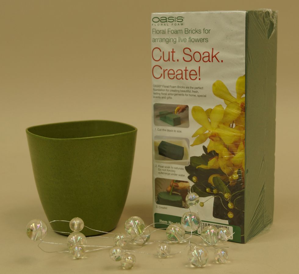 Gather supplies to make your floral design.