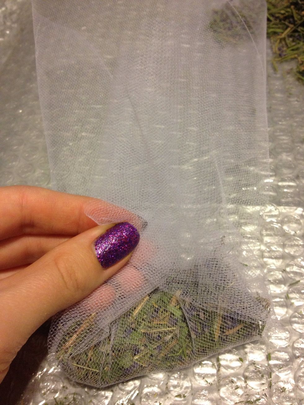 Gather the ends and pull up.