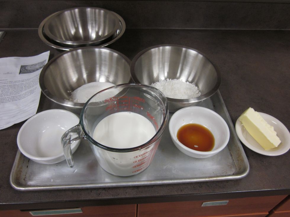 gather the ingredients that you have not gathered already