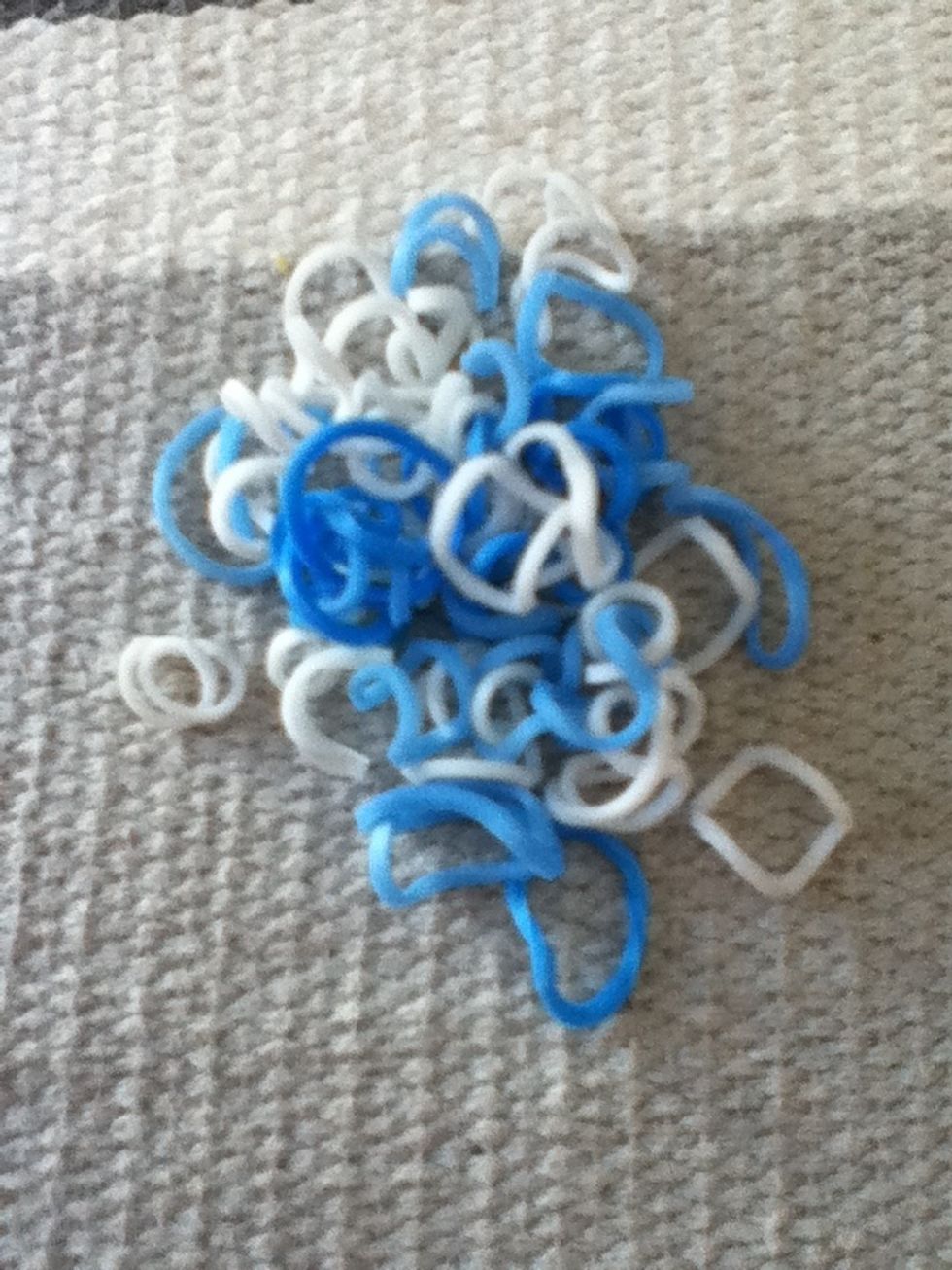Gather the loom bands you would like to use. You could do a pattern or perhaps just random multi coloured loom bracelet