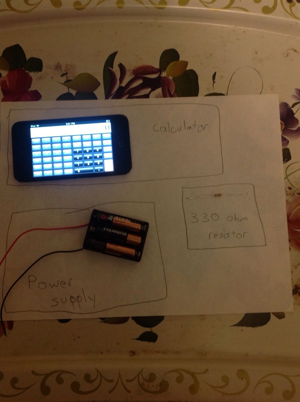 Gather the supplies you are going to need. In this case we are using a 330 ohm resistor.