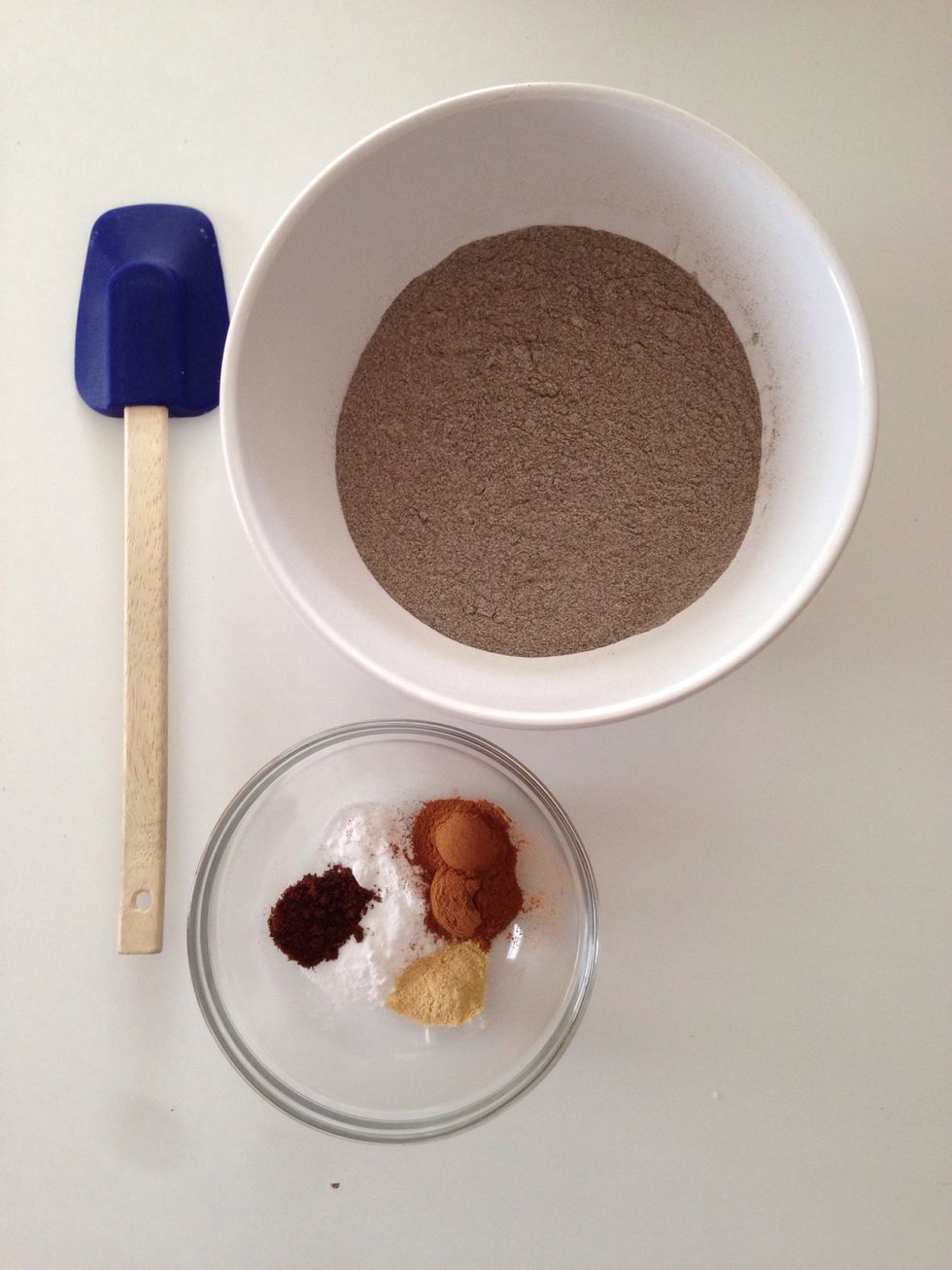 Gather together all dry ingredients.