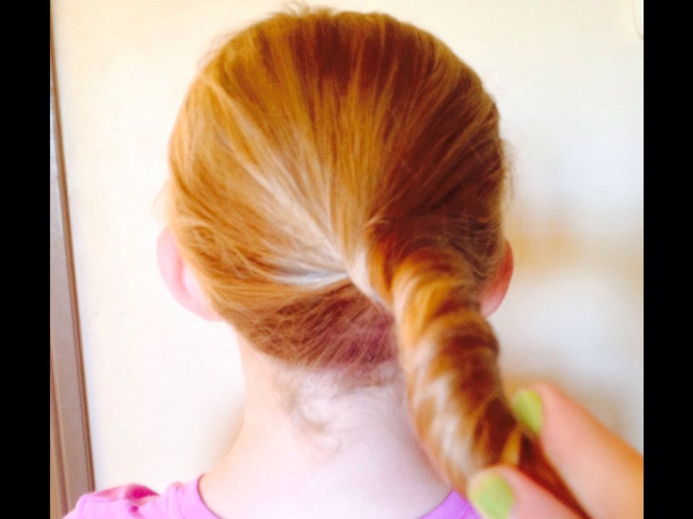 Gather up in a pony-tail and twist it