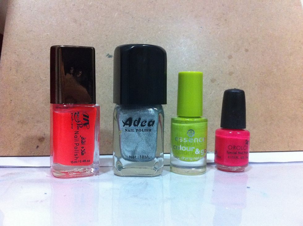 Gather ur nail polishes
