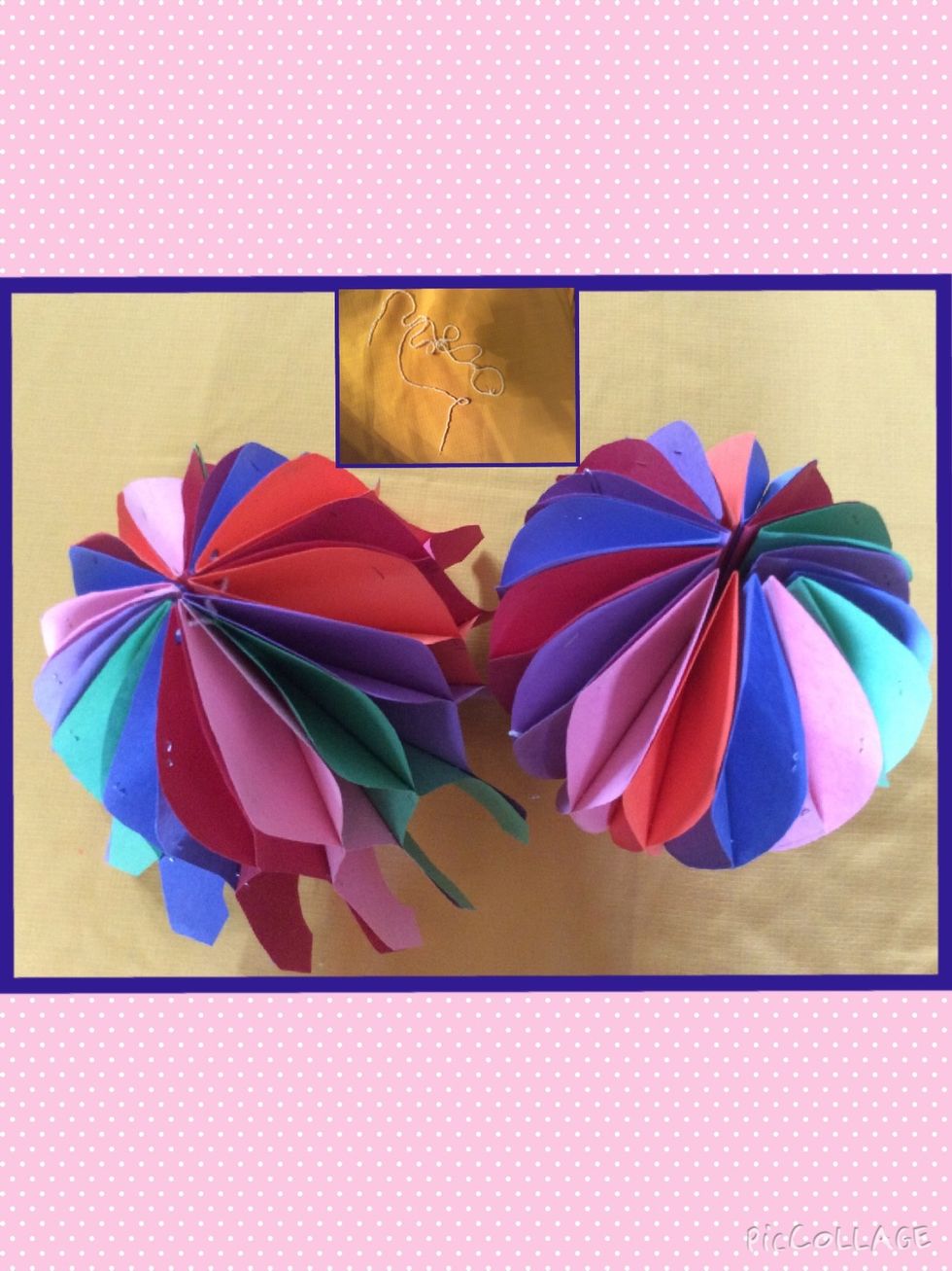 Gather your 2 ornaments side by side And get a 40 inch piece of string.