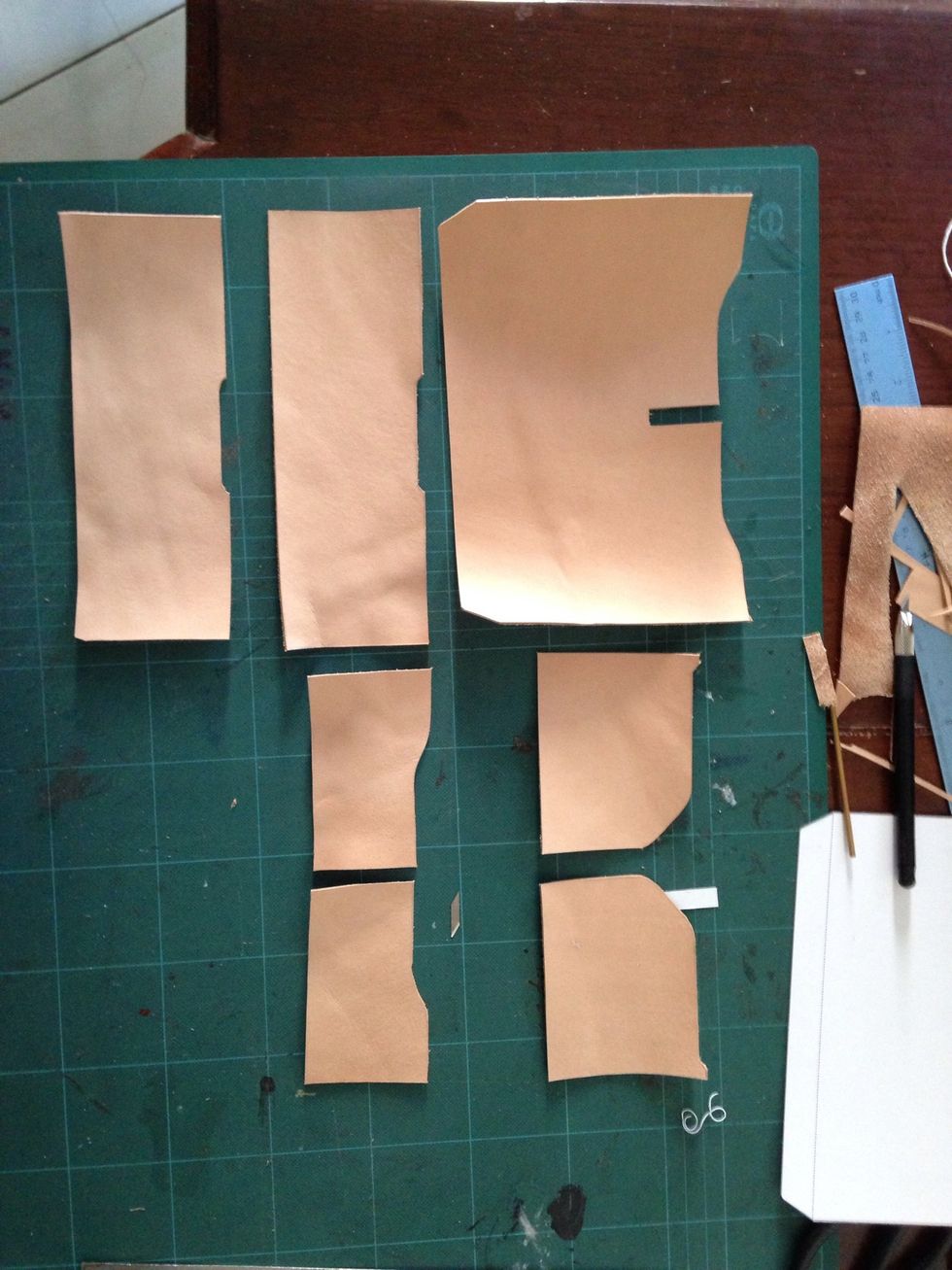 Gather your cutted leather so you don't missed any part