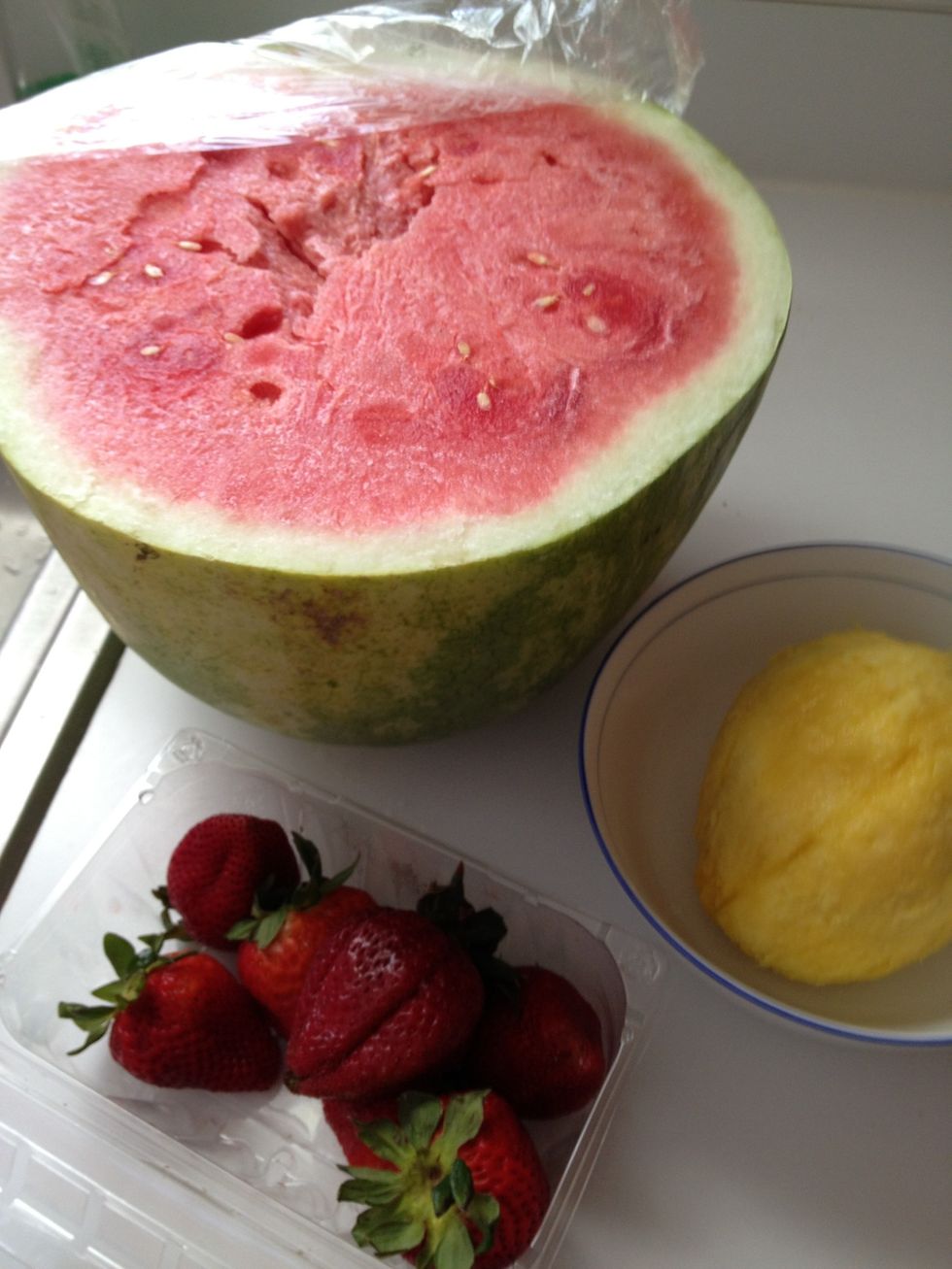 Gather your fruits, these were what I had at hand. You can substitute any fruits.