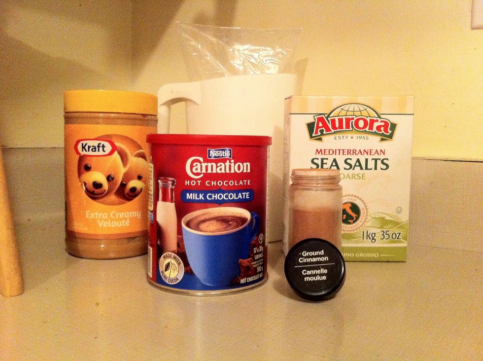 Gather your ingredients (A whisk to stir with should be handy at your side)!