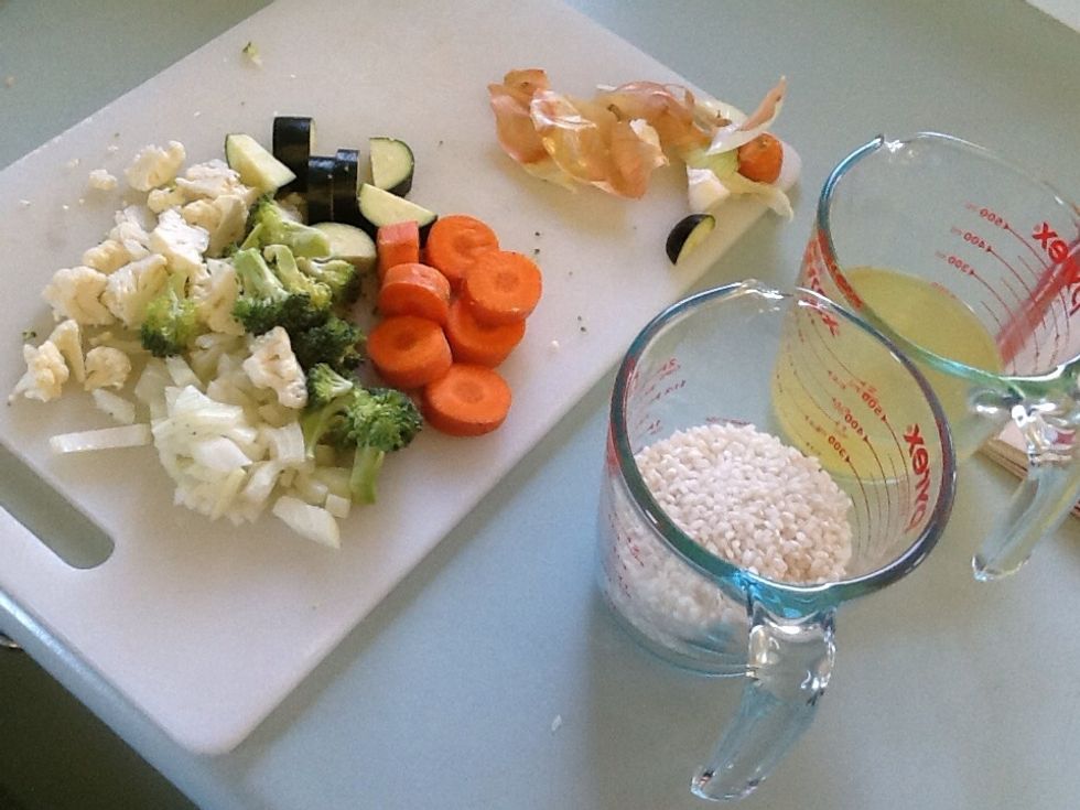 Gather your ingredients, all have been chopped.